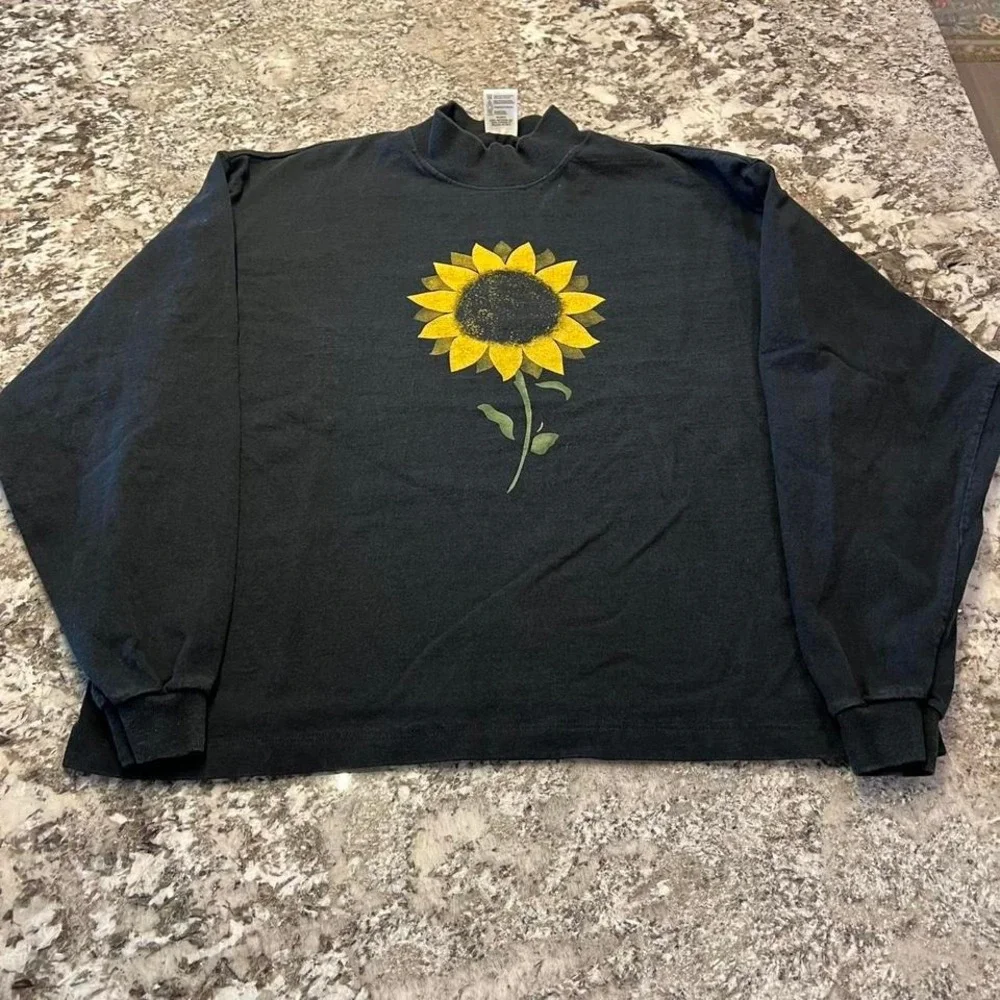 Vintage 1990s sunflower art long sleeve shirt Size XL